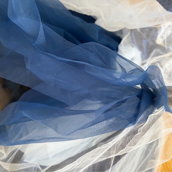 Weissman Train Bleu dance costume tulle satin dress blue and white. - Picture 9 of 13